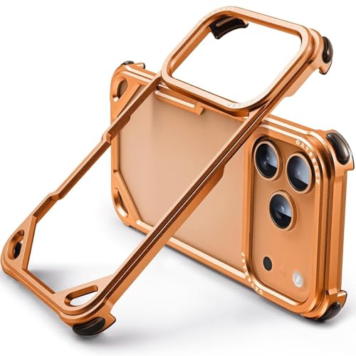 Coque latérale iPhone 17 Pro magnétique orange en aluminium creux