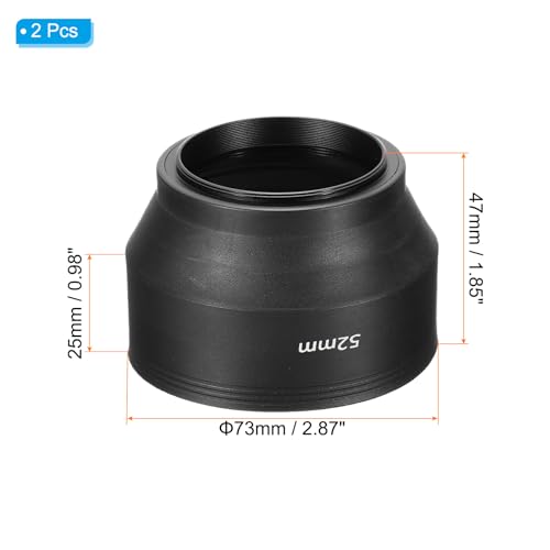 Capuchón para lente de cámara PATIKIL de 49 mm, 2 piezas, protector plegable de goma, bloquea la luz solar excesiva y reduce los reflejos para mejorar la fotografía con cámaras Nikon, Fujifilm, Pentax y Leica miniatura 2