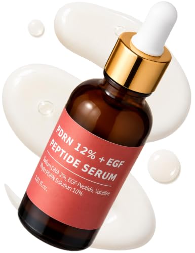 Salmon DNA PDRN 120,000 ppm EGF Peptide Microneedling Serum w/Volufiline, Phyto PDRN 12%, Growth Factor - Anti-Aging Face Serum with Niacinamide, Hyaluronic Acid 1 Fl Oz Korean Skincare