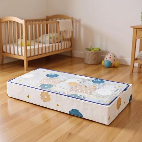Organizador apilable transparente bajo cama caja con ruedas para guardar edredones y ropa 7