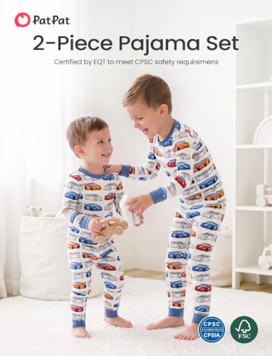 Image of PATPAT Toddler & Kids Pajama Sets with Bamboo Viscose, Snug Fit Pjs for Girls, All-Season Comfort Sleepwear, Ages 2-12 Years