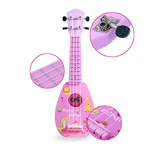 Yolopark 17" Kids Toy Guitar For Girls Boys, Mini Toddler Ukulele Guitar With 4 Strings Keep Tones Can Play For 3, 4, 5, 6, 7 Year Old Kids Musical Instruments Educational Toys For Beginner (Pink) #TOP7