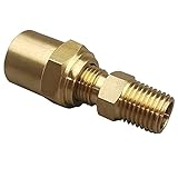 Pipe Fitting Adapter of 1/4' NPTF Male x 3/8' Hose ID x 5/8' Hose OD, Pipe Connector Replacement Part, Brass