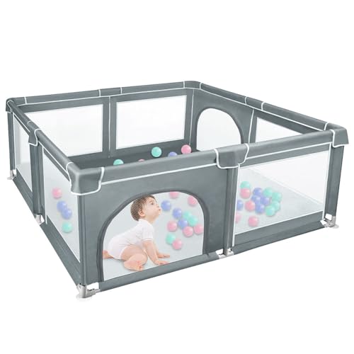 Parco per bambini, 180 x 150 x 66 cm, Recinzione per bambini, piccolo parco modulabile per bambini, per appartamento, parco giochi per bambini, recinto di sicurezza con porta di sicurezza,base