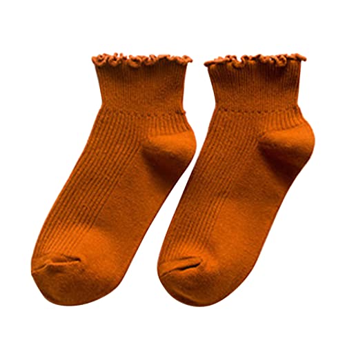 Calcetines náuticos de algodón a rayas verticales para mujer, calcetines de atención para botas (naranja, talla única)