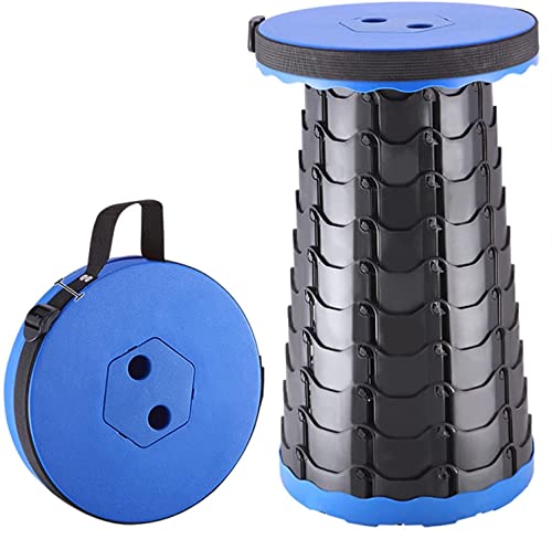 Symylife Tabouret télescopique de Tabouret de Camping Pliant portatif pour Le Gril de pêche de Camping en Plein air, 1 pièce Bleu Cover