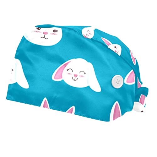 Chapeaux de Travail Lapin Bleu Casquette Ajustable Unisexe Lot de 2