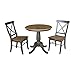 IC International Concepts Chairs Dining Table Set, Hickory/Washed Coal