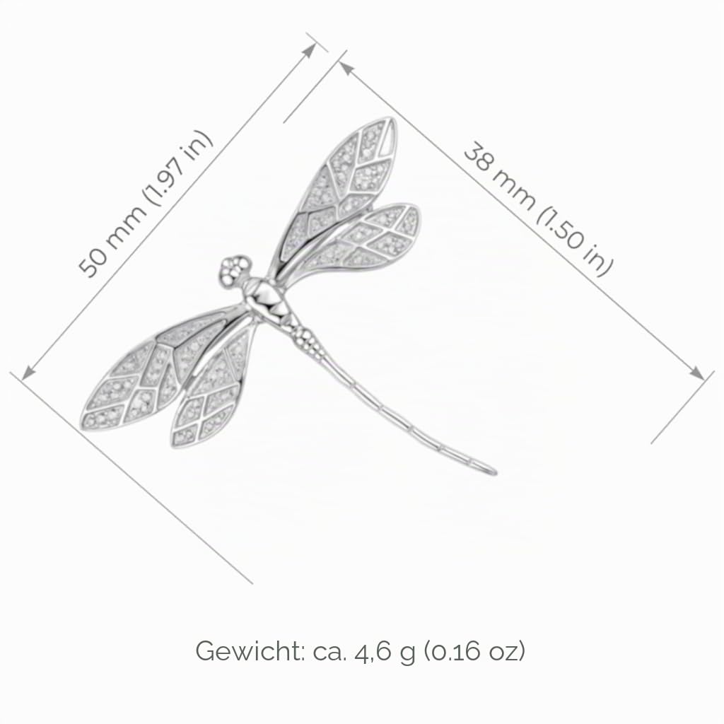 Brosche in Libellen-Optik aus Sterlingsilber, mit Geschenkbox