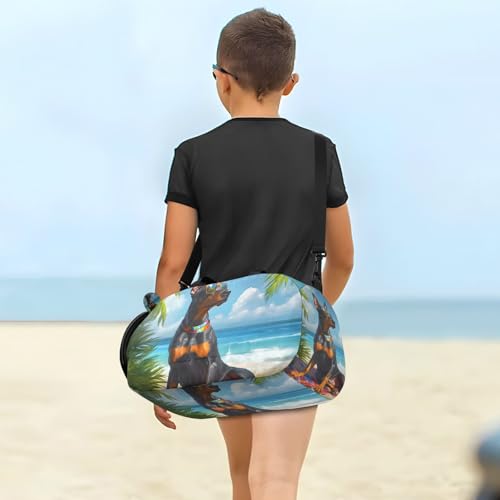 Duffle Bag for Boys or Girls with Shoes Compartment, German Shepherd Dog Beach Sports Travel Bag Overnight4