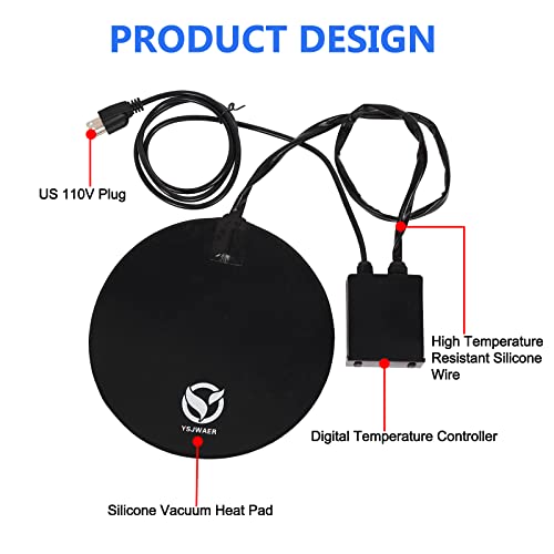 Ysjwaer Vacuum Chamber Digital Heat-Pad - Stainless Steel Vac Kit Heating Pad 10 Inch thumb #3