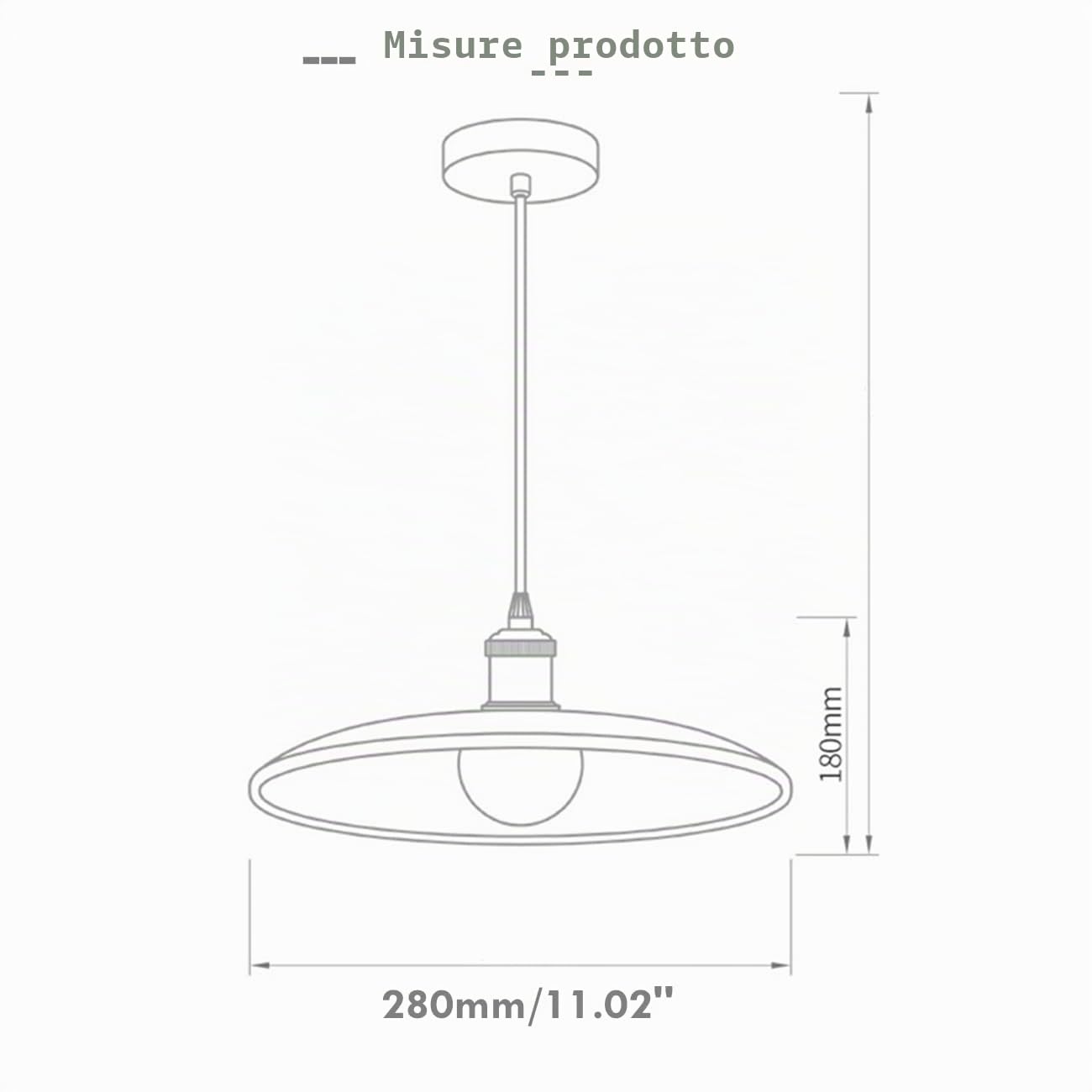 Chrasy Lampada a Sospensione Cavo Regolabile Legno Noce E27 28 cm Max 60 W | Illuminazione Verso il Basso, Atmosfera Calda, Paralume Compatto, Compatibile con Dimmer Esterno, Cucina Sala Bar Soggiorno