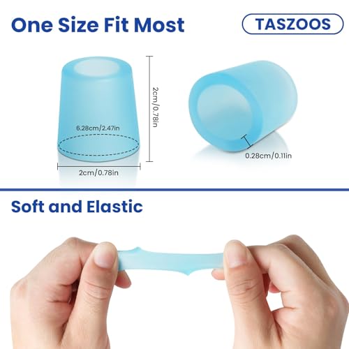 Image of Toe Sleeves Cushions - (20pcs Blue) Gel Toe Protectors with Aloe Vera Extract, Toe Covers for Cushions Corns, Blisters, Toenails Loss (for Pinky Toe)