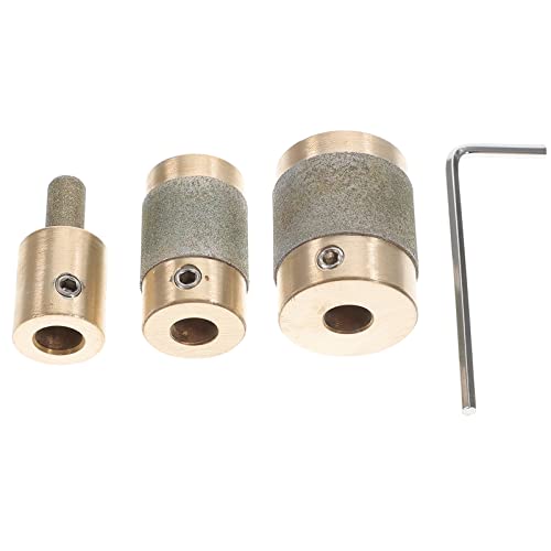 Mikikit Glass Grinding Tool Set 3 Sizes Mini Glass Grinder Copper Core Diamond Head Burr Grinder