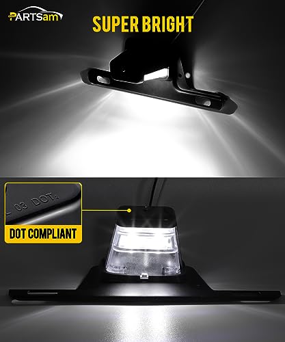 image for Partsam LED License Plate Light Waterproof 12V DC License Tag Light wi