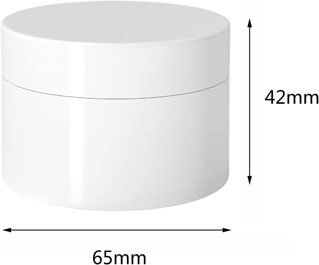 Reisetöpfchen für Creme, kleine Töpfchen mit Decke 24 Stück, leere, dicke, glänzende weiße 120-ml-Kosmetikdosen aus Kunststoff mit Schraubdeckel, Inneneinsatz, Probenflaschen for die Reise + 24 Spatel