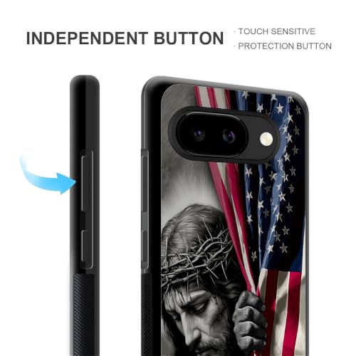 Coque Google Pixel 10A motif Jésus drapeau américain cadeau chrétien idéal