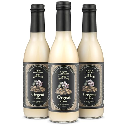 Image of Liquid Alchemist Orgeat Syrup for Cocktails | Real Ingredients Make Our Almond Orgeat Syrup for Drinks the Perfect Mai Tai Mix | Small Batch, Non-GMO & Vegan | 12.7 oz Drink Mixer, Pack of 3