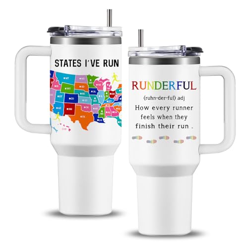WWHSAI 40 oz Running Tumbler with Handle | Stainless Steel