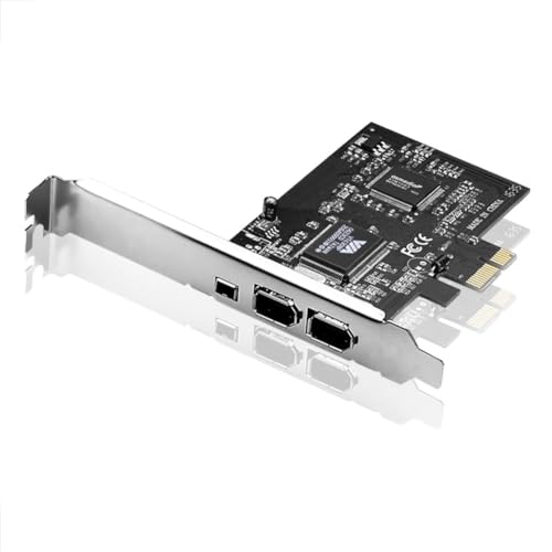 SIENOC PCIe avec 6Pins PCI-Express FIREWIRE 400 IEEE 1394 Card pour Windows 2000, XP/2003 32/64-bit, Vista 32/64-bit/Windows 7/8 avec 9Pins à 6Pins Câble