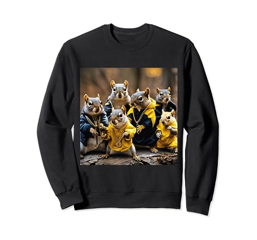 HARDCORE GANGSTER RAP MUSIC SQUIRRELS BLING ANIMAUX CAPUCHE Sweatshirt