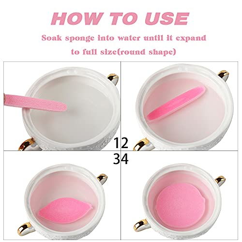 Facial Sponges Compressed,360 Pieces Makeup Remover PVA Professional Round Face Wash Sponges Spa Pads for Women Exfoliating Cleansing,Pink by Tegelrying - Image 5