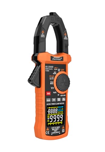 Aicevoos 2566D Digital Pinza Amperimétrica Profesional para medir 1000A CA/CC Corriente y Tensión, T-RMS, InRush, VFD, Autorango, NCV, Amperímetro de Capacitancia, Resistencia