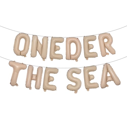 Image of Oneder The Sea First Birthday Decoration Oneder The Sea Party Favors Under The Sea Mermaid Party Backdrop Party Supplies Favors Balloon 1st Birthday Girl Decorations (ONEDER THE SEA Caramel)