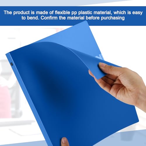 Image of Skyygemm 12 Pack 1 Inch 3 Ring Plastic Binders, Bulk Flexible PP Binders for Classroom & School Supplies, Letter Size 8.5 x 11, Holds 240 Sheets with Interior Pocket (Blue)
