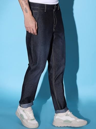 Image of The Indian Garage Co Men Slim Fit Solid Mid-Rise Jeans