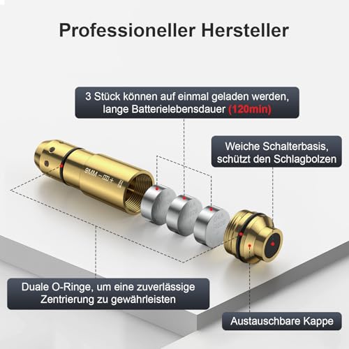 9mm Laser trainingpatrone für Dry Fire Training System