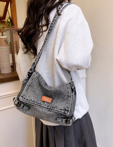 Denim Crossbody Bag for Women，Jean Messenger Purse Shoulder with Adjustable Strap2