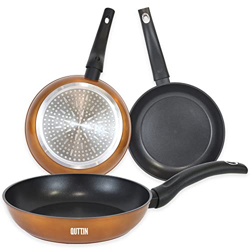Quttin Sarten Antiadherente Aluminio con Revestimiento Resistente. Cacerola de Aluminio Forjado...