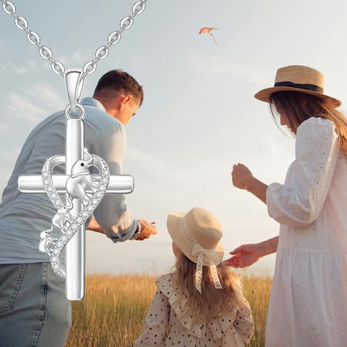 Elephant Necklace for Women Cross Infinity Mama Elephant Elephant Gifts for Women Mom Sterling Silver Christmas Gifts Mothers Day Jewelry4