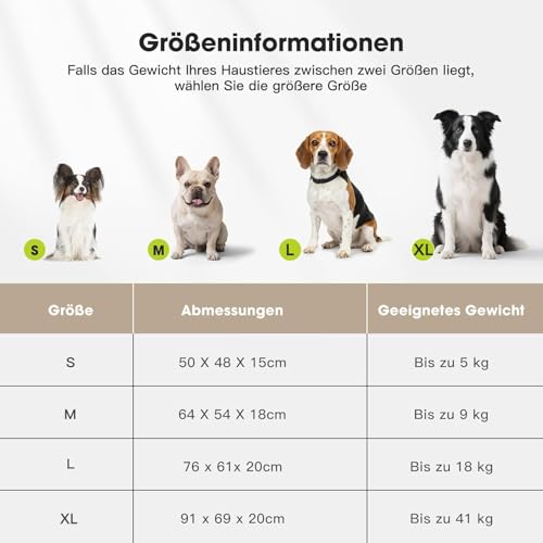Pawk Hundebett große Hunde, Hundebett Waschbar abnehmbar mit Erhöhte Ränder, rutschfeste Hundekorb mit bequemem Kaninchenwolle-Bezug, 76 x 61 x 20 cm