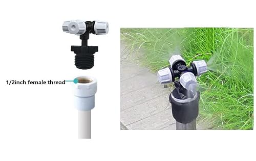 Yulaiyoen 10 Pack Micro Drip Irrigation Sprinkler Heads, Greenhouse Irrigation Cross Atomizing Nozzles, 1/2 Inch Drip Irrigation Parts Spraying Drippers For Garden Orchards Lawn Irrigation #TOP2