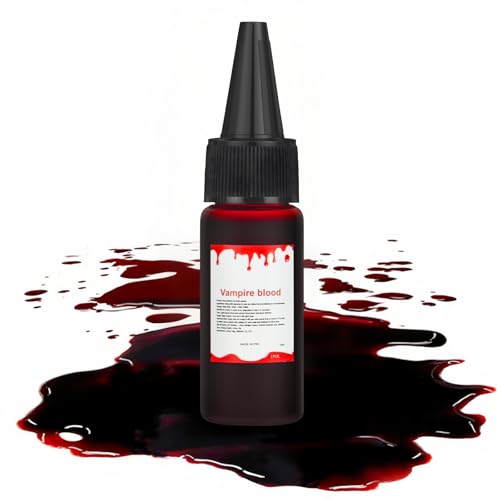 Alaoo Halloween Fake Blood 15ML Halloween Washable Fake Blood Makeup Realistic Special Effect Makeup for Vampire Zombie Theatre Special Effects Realistic Blood (Bottled)