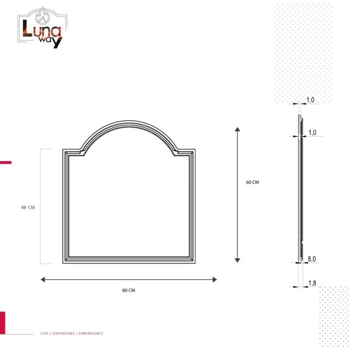 Placa de hierro fundido para chimenea decoración DECO CM. 80 × 60 H SP. 1 cm DS