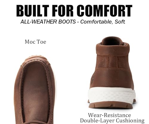 Image of SUREWAY Men's Chukka Boots,Lightweight Durability Leather Moc Toe Work Boots,Fashion Hiking,Driving Shoes,Chelsea Boots for All-Weather Comfort (Office,Casual,Dress)