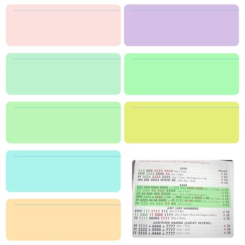 MXFIV 8 Pcs Mahjong Card Line Guide, Mahjong Booklet Reader for Helps Concentration, Mahjong Rules Helper, Mahjong Accessories