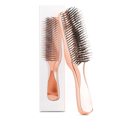Detangling Hair Brush, Dry and Wet Detangler Hair Brush for Women and Men, Massager Scalp Brush for Straight/Long/Fine Hair, Rose Gold
