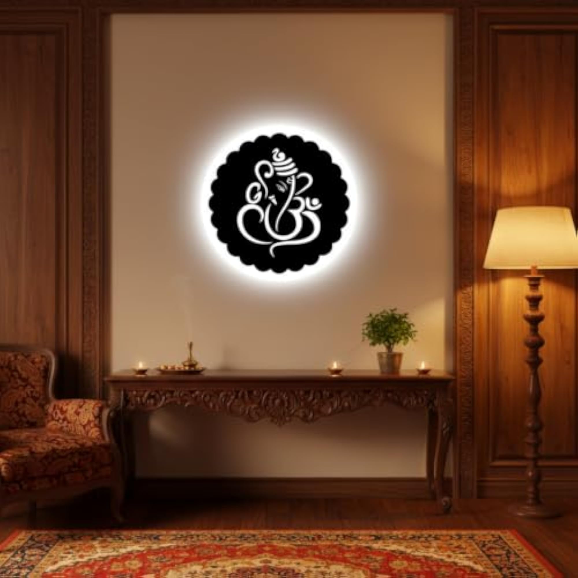 Ganesha LED Wall Art with RGB LED Light