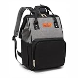 Motherly Crown Melange Fabric Diaper Bag for Mothers for Travel With Warranty | Spacious Diaper Bags for Mom | baby bag for mother travel | Maternity Bags for Mother and Baby - Black and Grey
