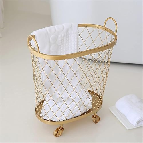 Chariot de rangement en fer forgé multiusage avec panier à linge