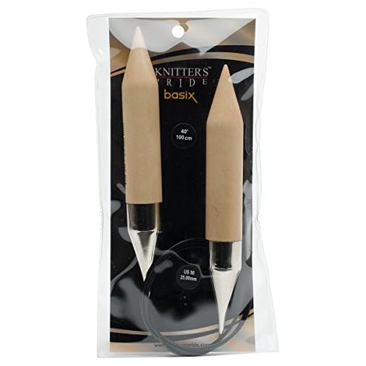 Knitter's Pride-Basix Fixed Circular Needles 40", Size 50/25mm