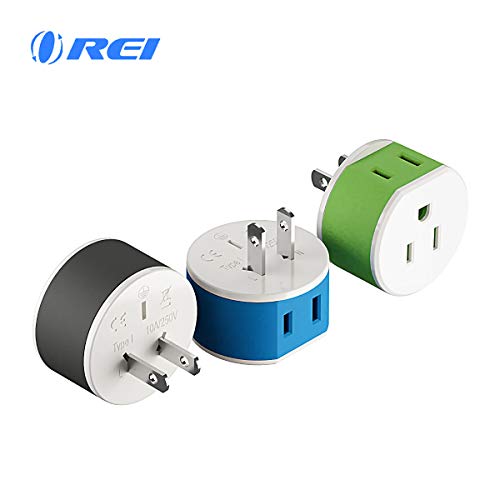 Japan, Philippines Power Plug Adapter by OREI with 2 USA Inputs - Travel