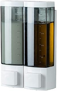 YISMAN Double Soap Dispensers 250ml ABS Plastic Drill Free with Adhesive or Wall