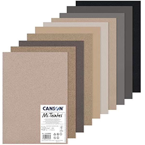 Canson Opakowanie Mi-Teintes A3 10H 60 pszczoła 160g odcienie szarości