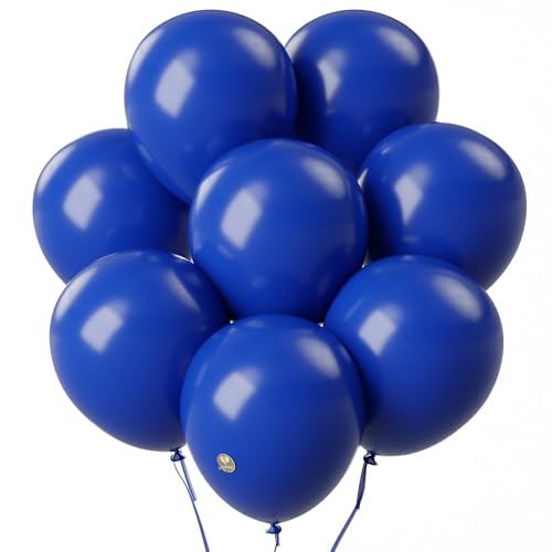 Image of AFTERLOON Biodegradable Balloons 100 pcs Sapphire Blue 12 Inch, Natural Rubber Latex Plastic-Free Alternative Matte Color Durable Thickened Extra Strong Helium Float, for Garland Arch Wedding Decor