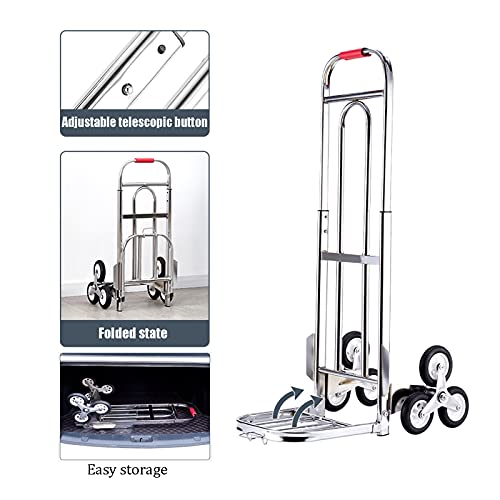 Carretilla plegable de acero inoxidable 100kg capacidad miniatura 4